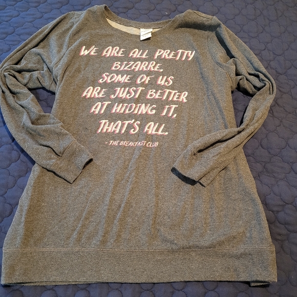 Breakfast Club Sweater Sweat Shirt XL XXL Grey Cozy winter tea books coffee - Picture 5 of 10